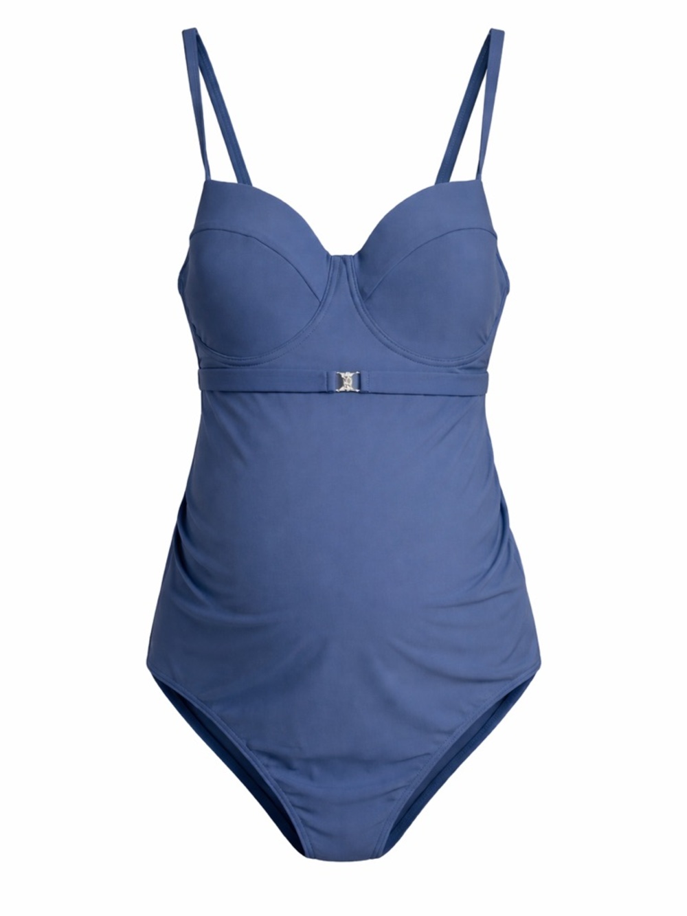 NWT Seraphine Blue Belted Maternity Swimsuit XL One Piece Babymoon Comfortable